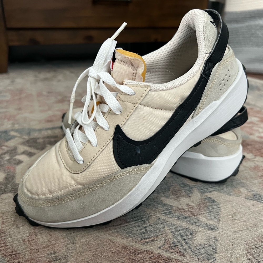 Nike Cream and Black Athletic Shoes